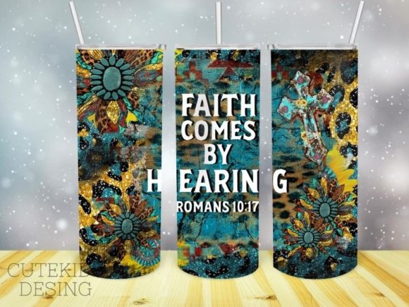 20oz Faith Turquoise Gemstone Tumbler for Crafts