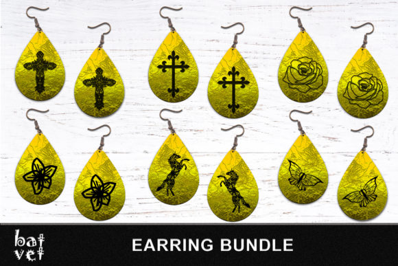 Earring Bundle Gold Earring PNG and Crafts