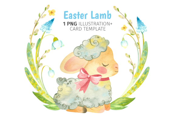 Easter Lamb Clipart and Card Template: Decorative Elements Review