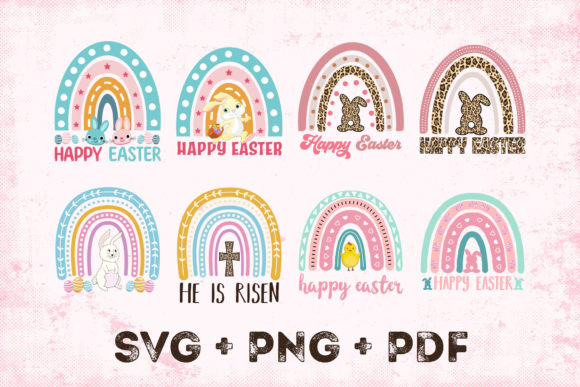 Happy Easter Rainbow Bundle & Illustrations