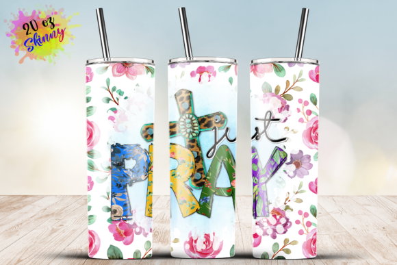 Just Pray Boho PNG 20oz Skinny Tumbler Crafts