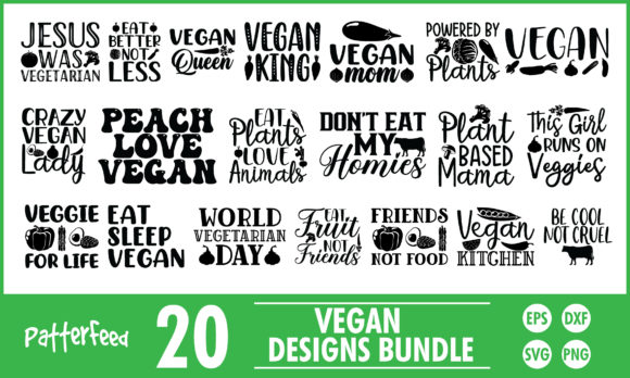 Vegetarian SVG Bundle, Vegan Designs