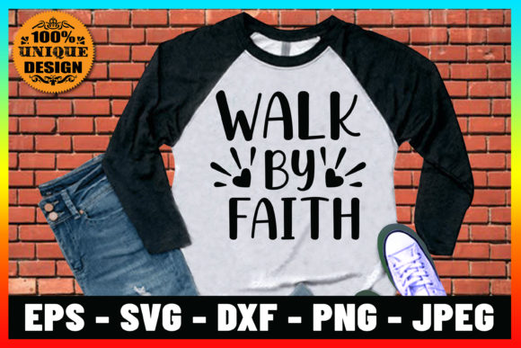 Walk by Faith Bible Verse T-shirt Design: Print Templates Review